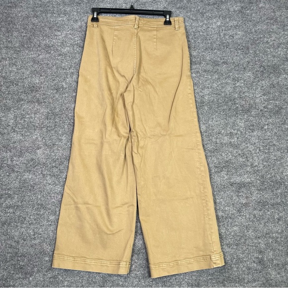 Everlane Womens 4 Tan High Rise Wide Leg Canvas Pocket Hipster Denim Jeans Pants - Picture 2 of 8